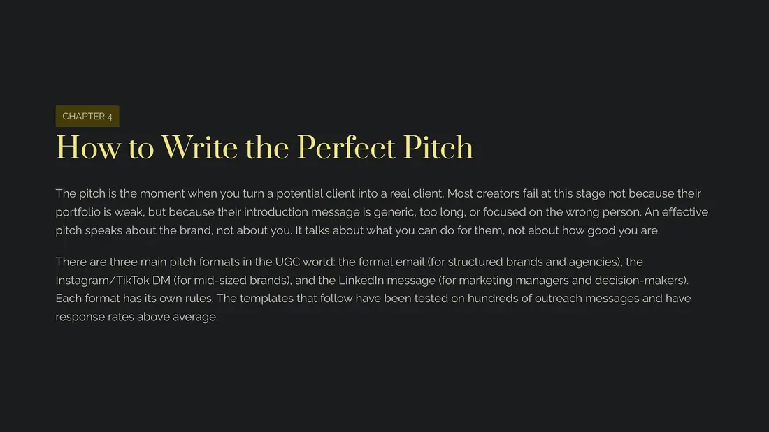 Chapter 4 — How to write the perfect pitch page