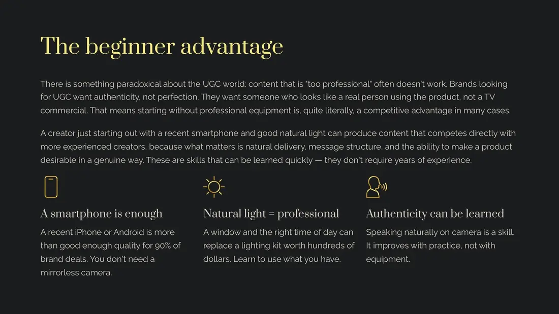 The beginner advantage page