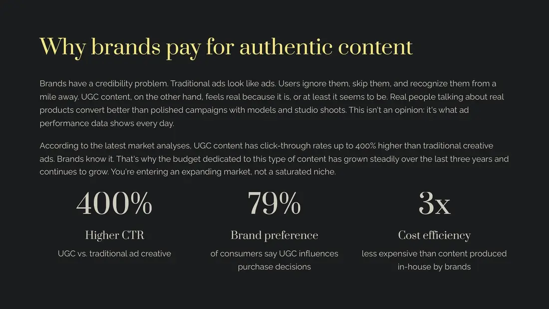 Why brands pay for authentic content page